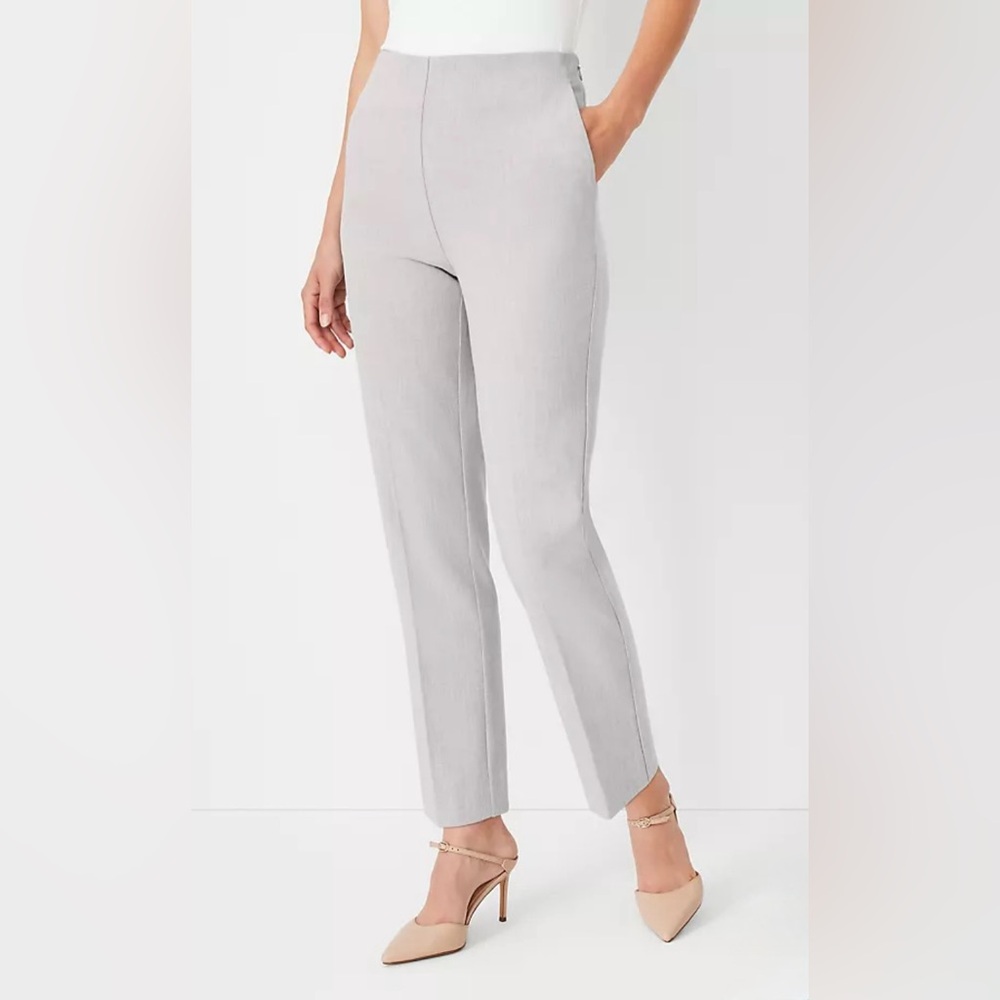 Ann Taylor- The High Rise Side Zip Ankle Pant in Bi-Stretch - Curvy Fit - 4P